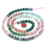 Watermelon Tourmaline Faceted Round Beads for Jewelry Making