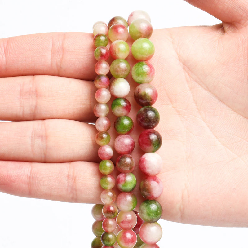 Watermelon Tourmaline Jades Stone Beads for Jewelry Making