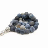 Weathered Agates Tasbih Prayer Beads Misbaha 33 Beads Cotton Tassel Rosary