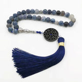 Weathered Agates Tasbih Prayer Beads Misbaha 33 Beads Cotton Tassel Rosary