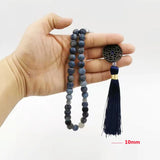 Weathered Agates Tasbih Prayer Beads Misbaha 33 Beads Cotton Tassel Rosary