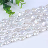 13-14mm Coin Tail Freshwater Pearl Strand for Jewelry Making