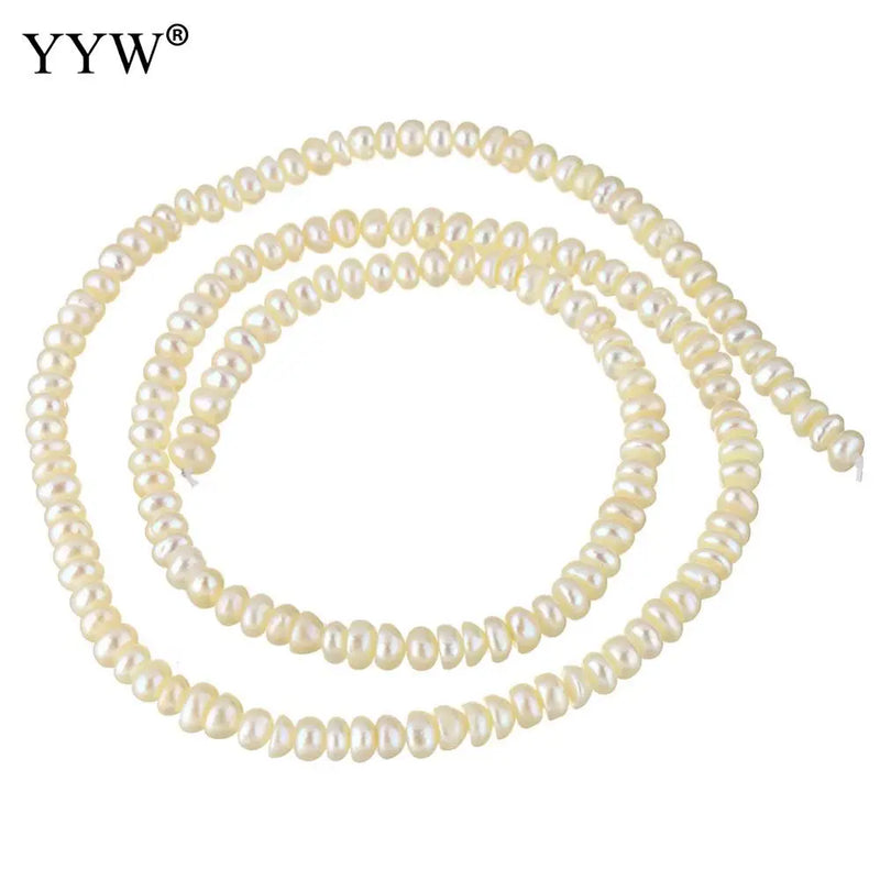 Cultured Button Freshwater Pearl Beads 3-4mm 16in Strand DIY Jewelry Making