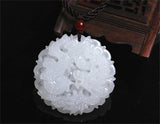 Natural Afghan Stone Jade Carved Dragon Phoenix Lucky Pendant
