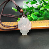 Agate Chalcedony Nine-tails Fox Jade Pendant Lucky Prosperous Marriage