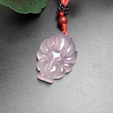 Agate Chalcedony Nine-tails Fox Jade Pendant Lucky Prosperous Marriage
