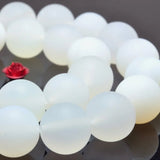 Natural Agate Matte Round Loose Beads Gemstone Bracelet Necklace DIY