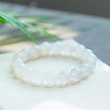 Natural Agate Round Beads Bracelet Ice-like Gift