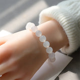 Natural Agate Round Beads Bracelet Ice-like Gift