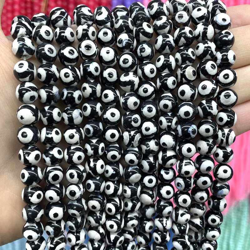 Natural Agates Stone Tibetan Dzi Eyes Round Loose Beads 6-12MM
