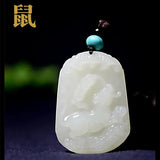 Hand Carved Natural Animal Jade Pendant Necklace with Chain