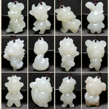 Hand Carved Natural Animal Jade Pendant Necklace with Chain
