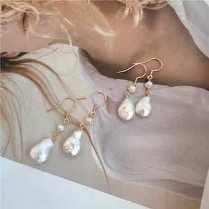 Baroque Coin Pearls Earrings 18k Gold Halloween Thanksgiving Gift