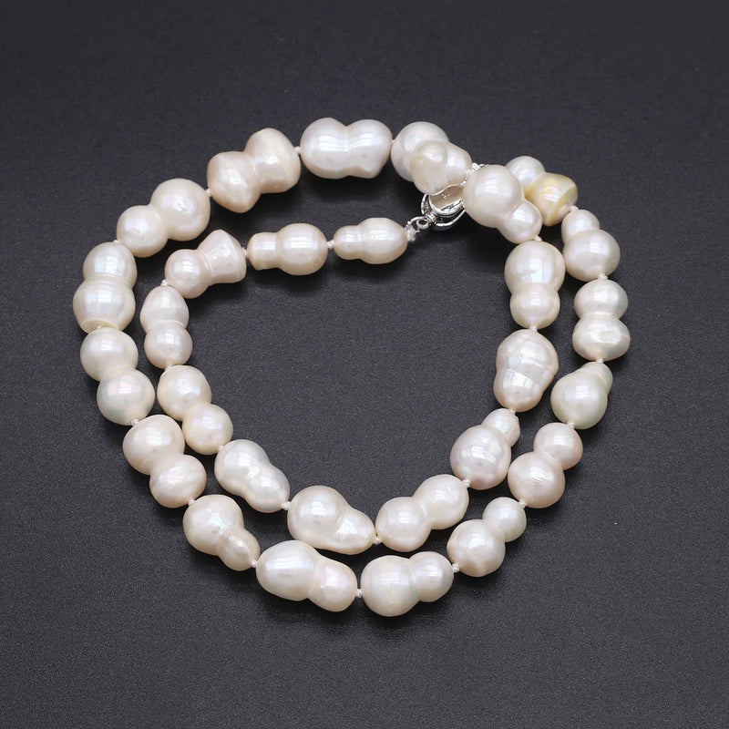 Baroque Pearl Beads Gourd Shape Loose Hole High Jewelry Making Women