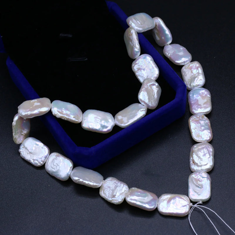 Baroque Pearl Beads Rectangle Loose Hole Bead for Jewelry Making