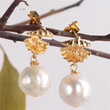 Baroque Pearl Earrings Bohemia Classic Jewelry Wedding Dangle