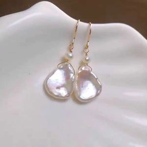 Baroque Pearls Earrings 18k Hook Eardrop Holiday Jewelry