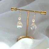 Baroque Pearls Earrings 18k Hook Eardrop Holiday Jewelry