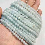 Faceted Crystal Quartz Aquamarine Stone Spacer Charm Bead 6MM