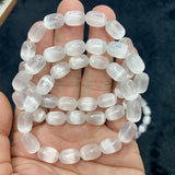 Natural Calcite/Selenite Stone Beads Cat Eye Gemstone Bracelet Gift