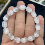 Natural Calcite/Selenite Stone Beads Cat Eye Gemstone Bracelet Gift