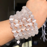 Natural Cat Eye Stone Beads High Selenite Loose Smooth Beads