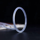 Natural Chalcedony Hand Carved Round Agate Bracelet