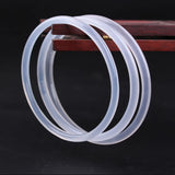 Natural Chalcedony Hand Carved Round Agate Bracelet