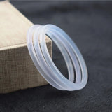 Chalcedony Hand-carved Round Bracelet Men Women Agate Gift