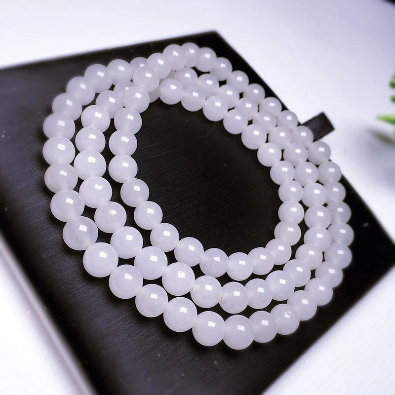 Chalcedony Multi-Circle Bracelet 6mm Bead Necklace Sweater Chain