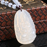 Chalcedony Guanyin Bodhisattva Pendant Zodiac Rat Necklace