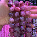 Cherry Quartz Beads 15'' Faceted Irregular Loose Beads