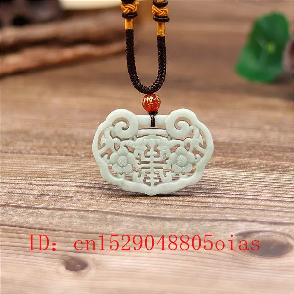 Chinese Jade Bat Pendant Flower Necklace Charm Jewelry