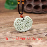 Chinese Jade Bat Pendant Flower Necklace Charm Jewelry