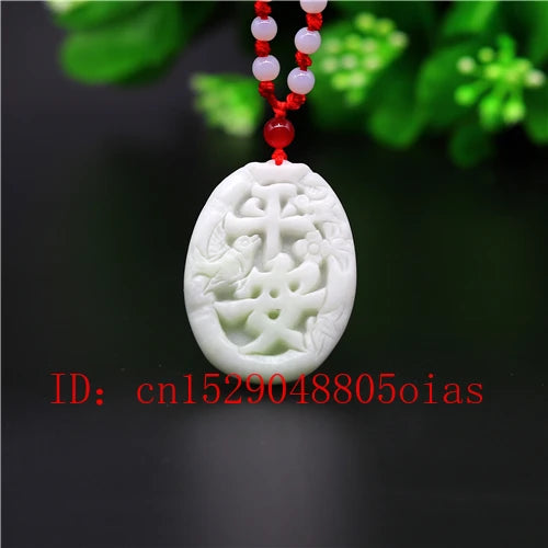 Chinese Jade Bird Pendant Necklace Charm Jewellery for Men Women