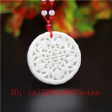 Chinese Jade Five Bat Pendant Necklace Charm Jewelry Carved Amulet Accessory