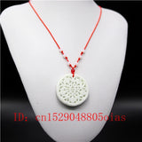 Chinese Jade Five Bat Pendant Necklace Charm Jewelry Carved Amulet Accessory