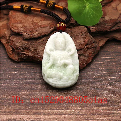 Natural Chinese Jade Guanyin Pendant Necklace Charm