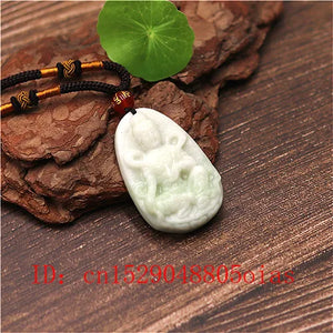 Natural Chinese Jade Guanyin Pendant Necklace Charm