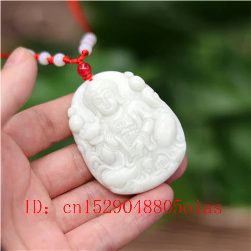 Natural Chinese Jade Guanyin Pendant Necklace Charm Jewellery