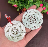 Chinese Jade Windmill Pendant Necklace Charm Jewelry Amulet Men Sweater Chain