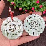 Chinese Jade Windmill Pendant Necklace Charm Jewelry Amulet Men Sweater Chain