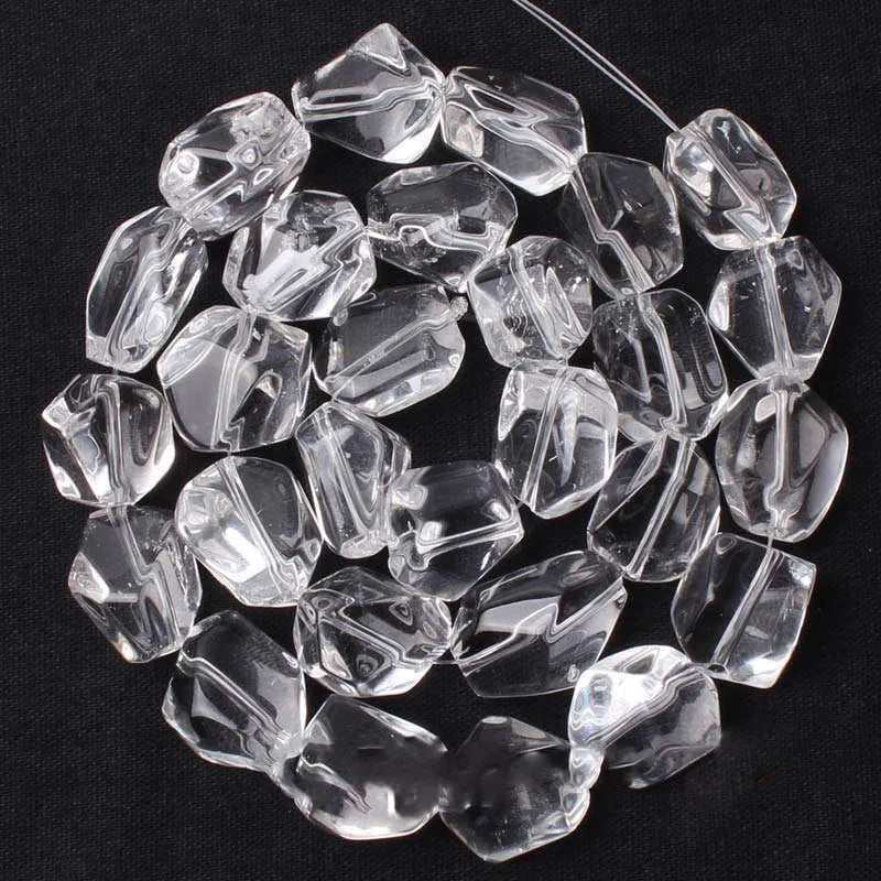 Natural Clear Rock Quartz Beads 15'' Irregular Crystal DIY Loose Beads