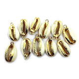 Cowrie Shell Pendant Bead Plated Beach Shell Pendants Gemstone Jewelry