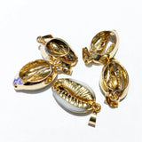 Cowrie Shell Pendant Bead Plated Beach Shell Pendants Gemstone Jewelry