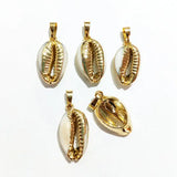 Cowrie Shell Pendant Bead Plated Beach Shell Pendants Gemstone Jewelry