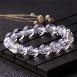Natural Cracked Crystal Round Bracelet 8/10mm DIY Necklace