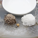 Selenite Desert Rose Crystal Cluster Quartz Rough Mineral Pendant