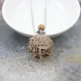 Selenite Desert Rose Crystal Cluster Quartz Rough Mineral Pendant