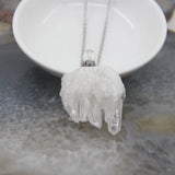 Selenite Desert Rose Crystal Cluster Quartz Rough Mineral Pendant